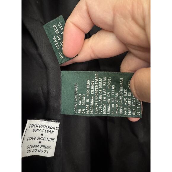 Vintage Ralph Lauren 100% Wool Full Length Coat Size 6 Lined EUC Green Label - Picture 3 of 4